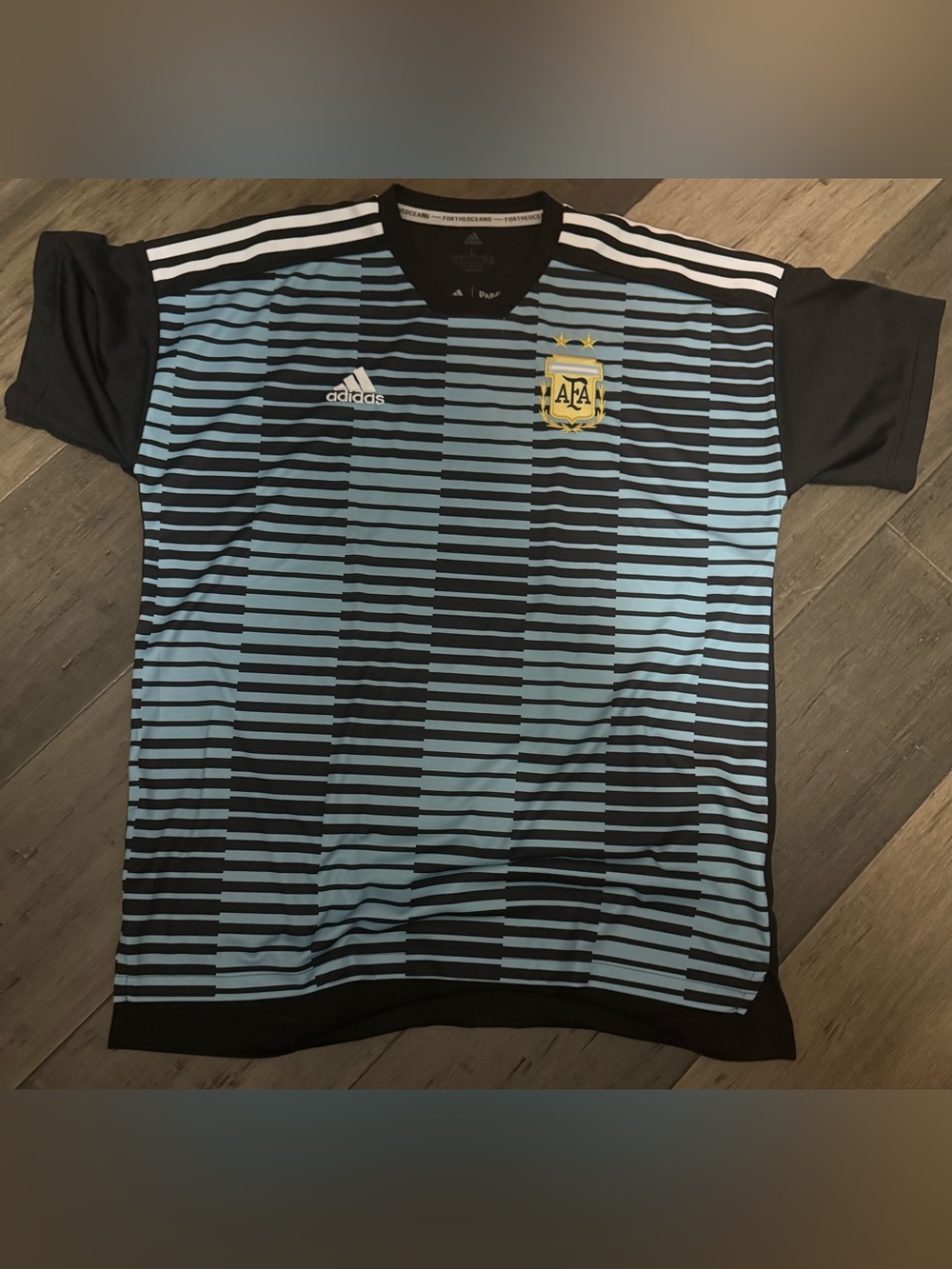 adidas Men's Argentina Blue and Black Soccer Jersey